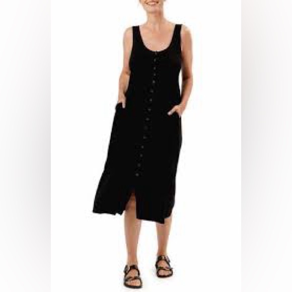 Vintage Talbots Dress • Black Velvet • button up • jumper • sleeveless dress - Picture 1 of 5